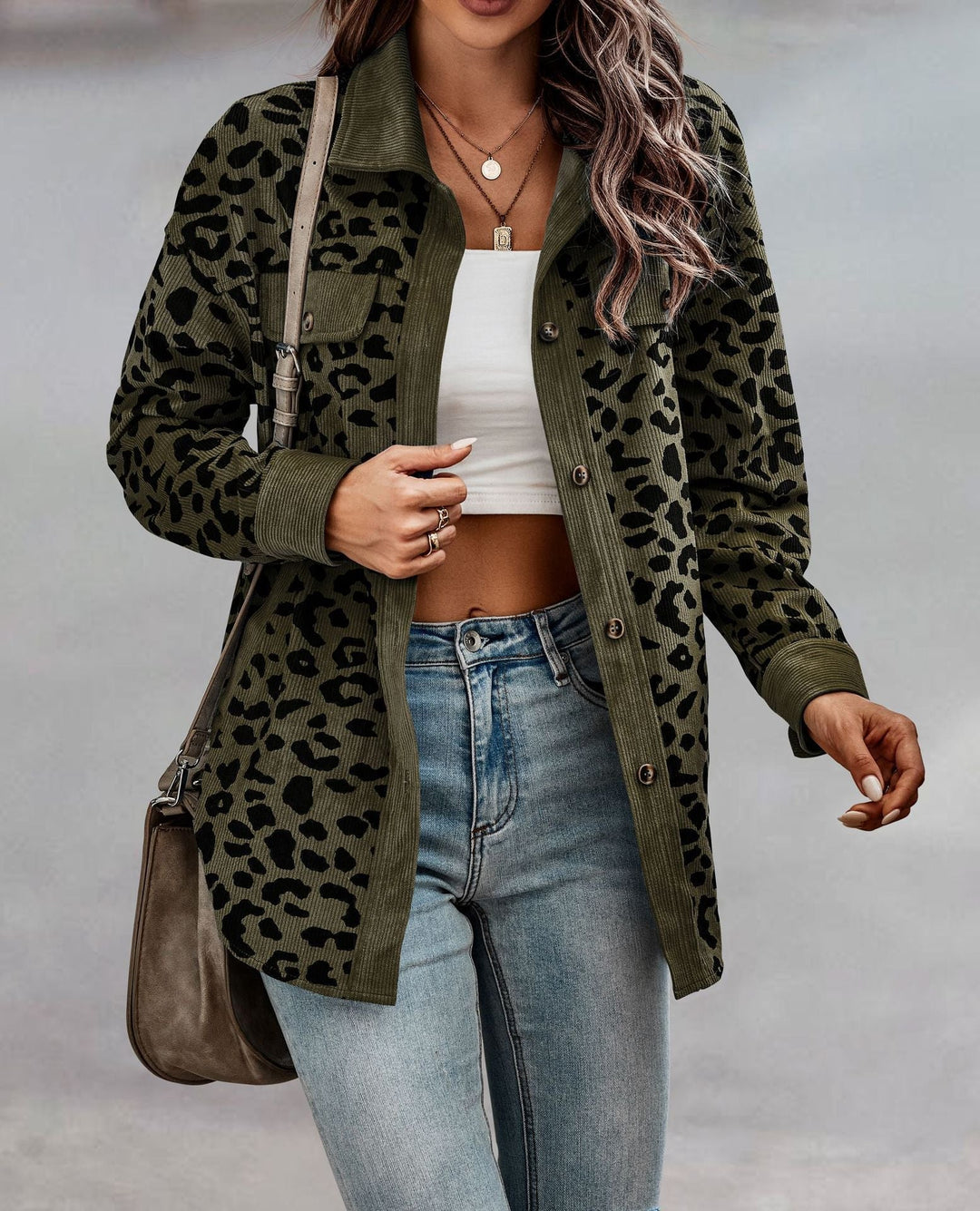 Johanna | Damen Chic Jacke mit Leopardenmuster