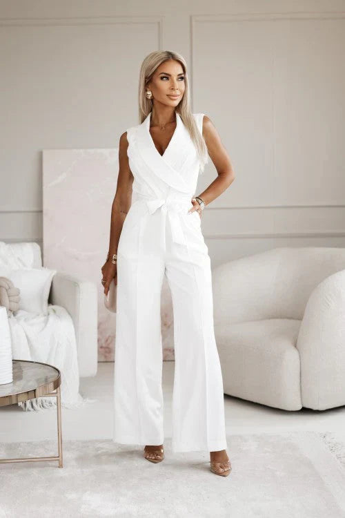 Renee | Jumpsuit mit V-Ausschnitt und Gürtel