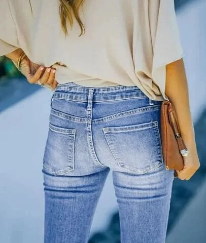 Vintage-jeans mit hoher taille