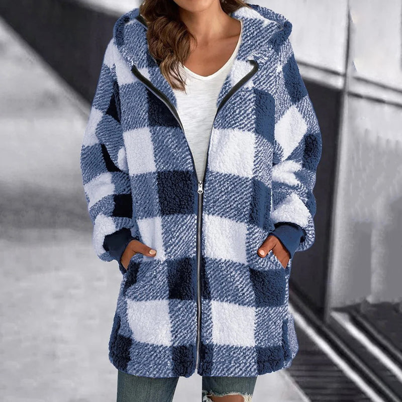 Christina | Damen Plaid Jacke | Kapuze