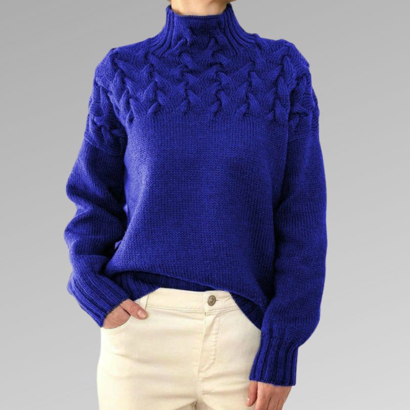 Fleuron | Damen Muster Rollkragen Pullover | Elegante