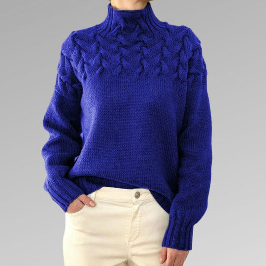 Fleuron | Damen Muster Rollkragen Pullover | Elegante