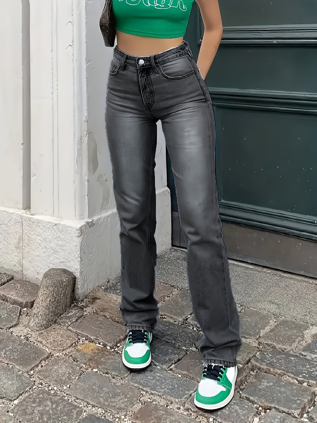 Walpurgisin | Hohe Damenjeans mit geradem Bein