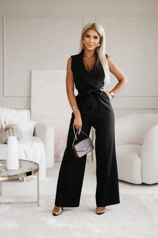 Renee | Jumpsuit mit V-Ausschnitt und Gürtel