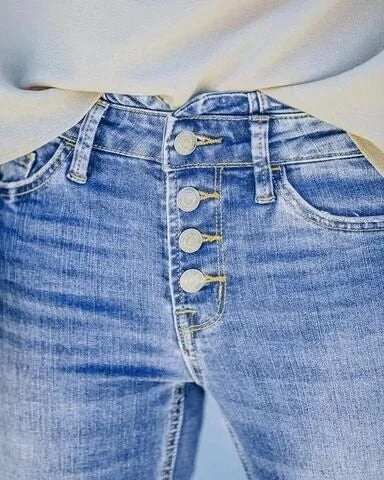 Vintage-jeans mit hoher taille