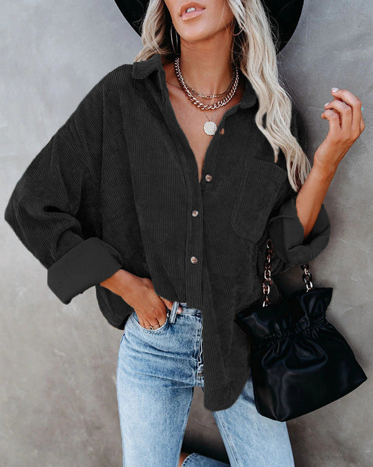 Tanjani | Stylische Oversize-Bluse mit Knopfleiste