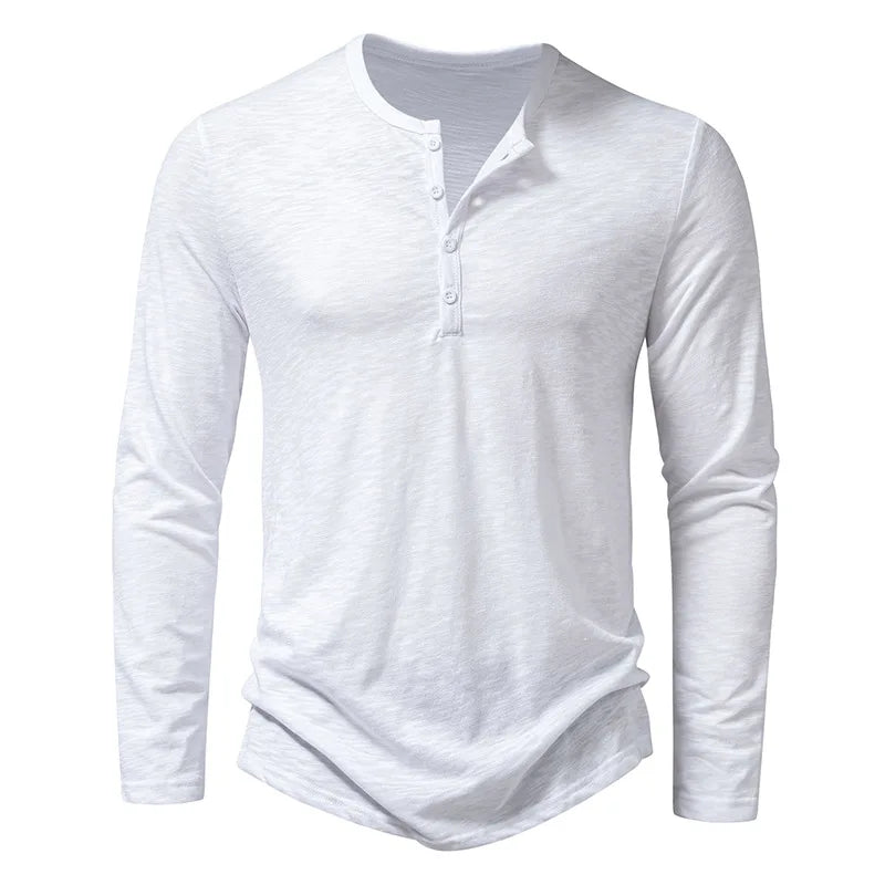 Cedric | Lässiges Herren-Longsleeve mit Knopfleiste