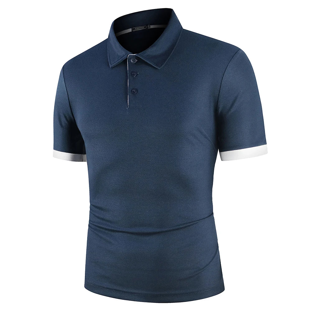 Tobias | Herren Kontrast Polo Kurzarm Sommer Casual