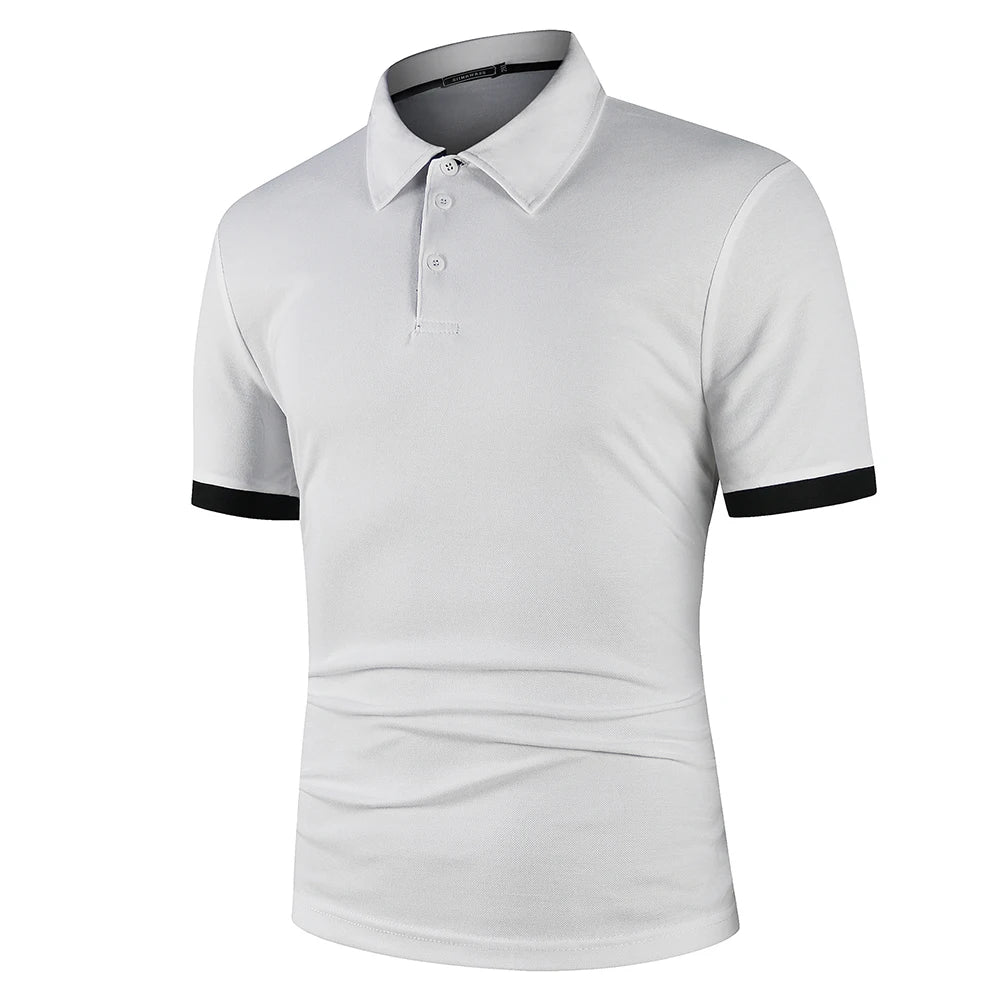 Tobias | Herren Kontrast Polo Kurzarm Sommer Casual