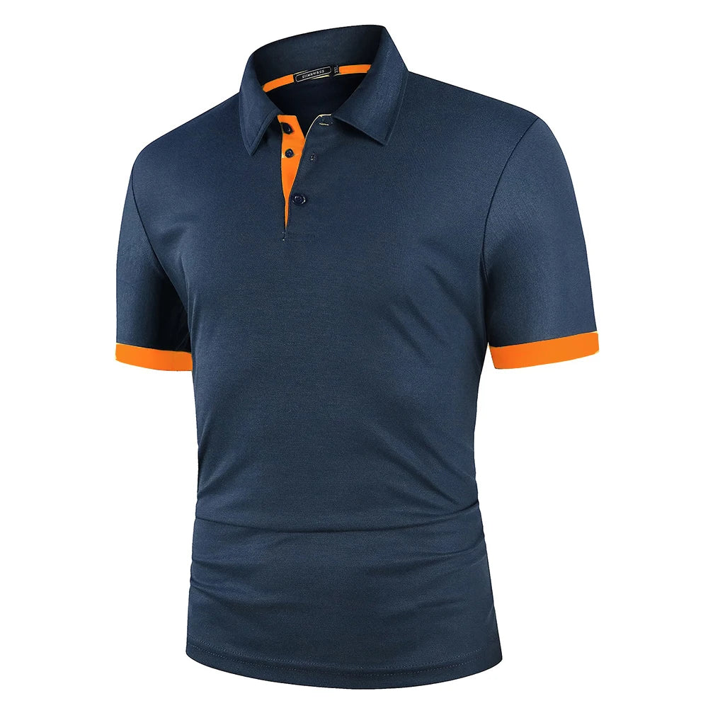 Tobias | Herren Kontrast Polo Kurzarm Sommer Casual