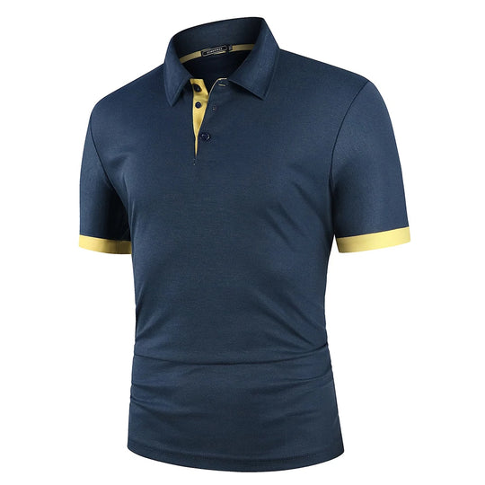 Tobias | Herren Kontrast Polo Kurzarm Sommer Casual