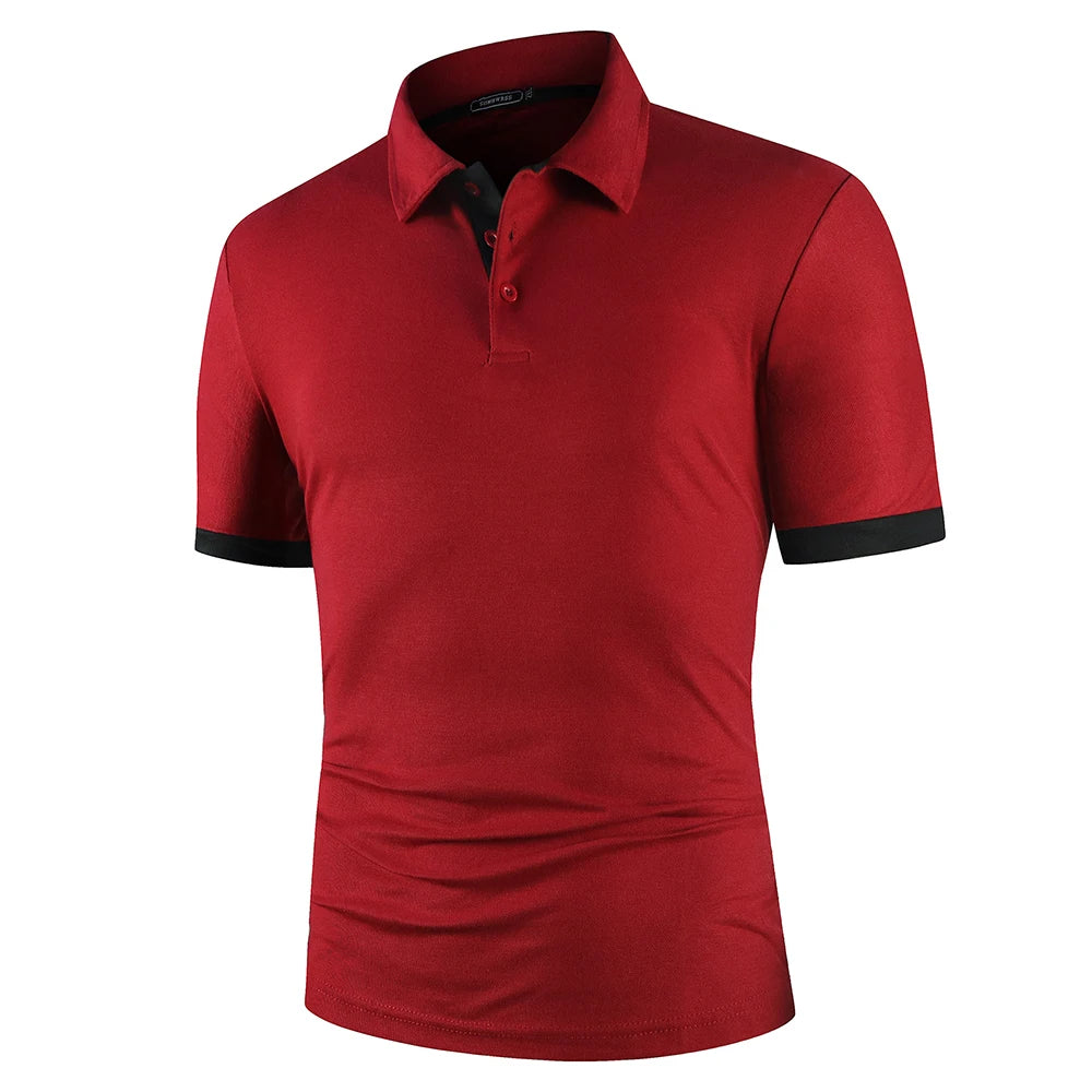 Tobias | Herren Kontrast Polo Kurzarm Sommer Casual