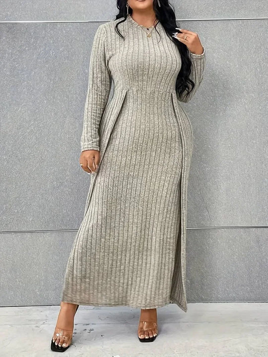 Albana - Plus Size Strickkleid mit Seitenschlitz