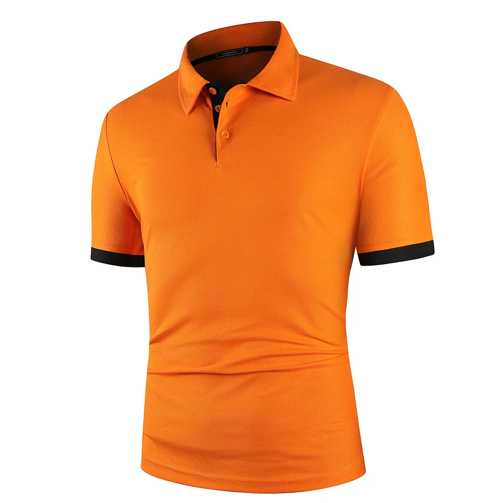 Tobias | Herren Kontrast Polo Kurzarm Sommer Casual