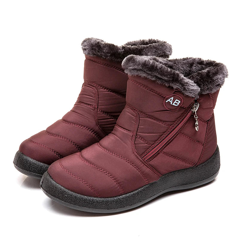 Floravie | Damen Winterstiefel mit Reißverschluss