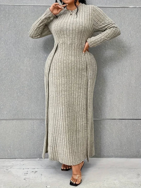 Albana - Plus Size Strickkleid mit Seitenschlitz