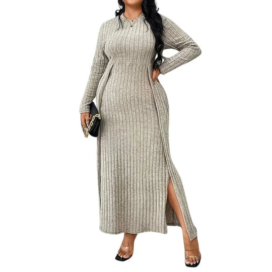 Albana - Plus Size Strickkleid mit Seitenschlitz