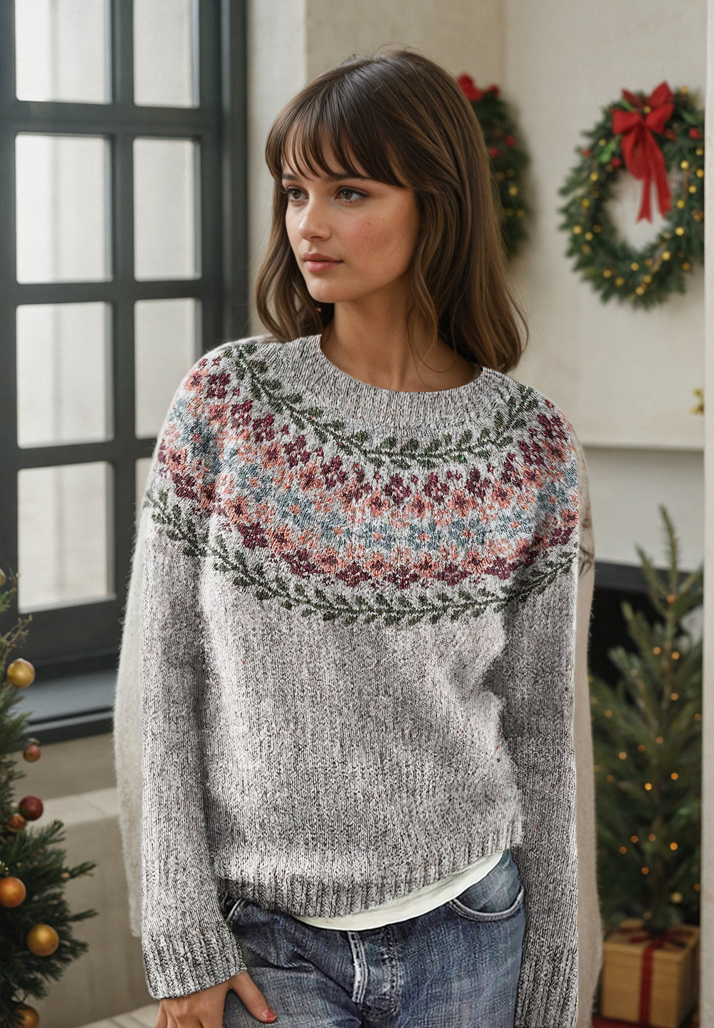 Schick gemusterter Strickpulli