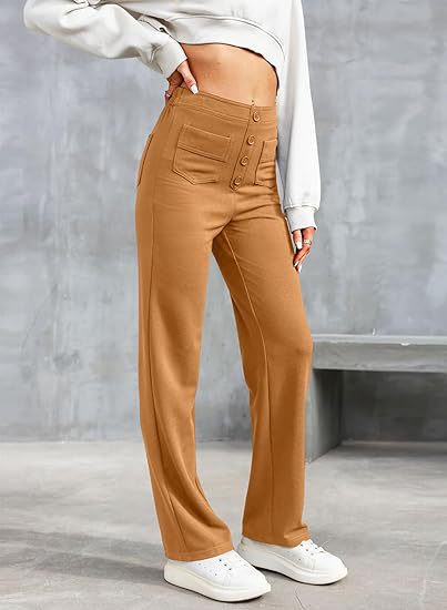 Nica | Stylische High-Waist-Hose mit Knopfdetail