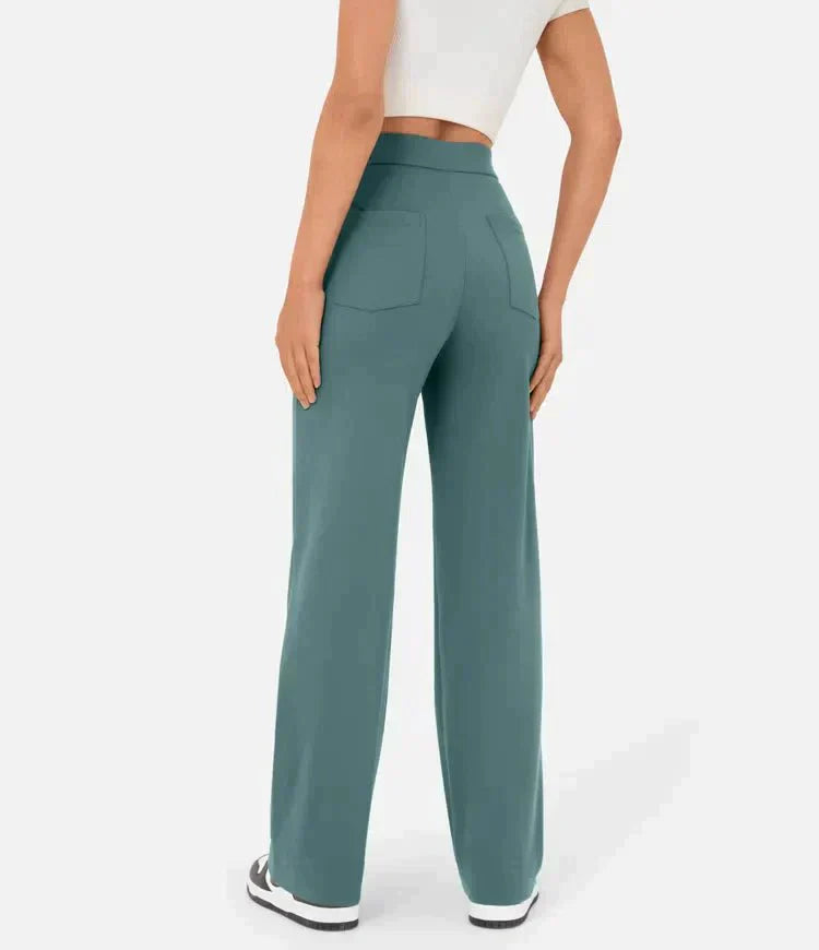 Nica | Stylische High-Waist-Hose mit Knopfdetail