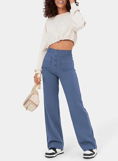 Nica | Stylische High-Waist-Hose mit Knopfdetail