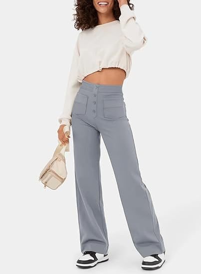 Nica | Stylische High-Waist-Hose mit Knopfdetail