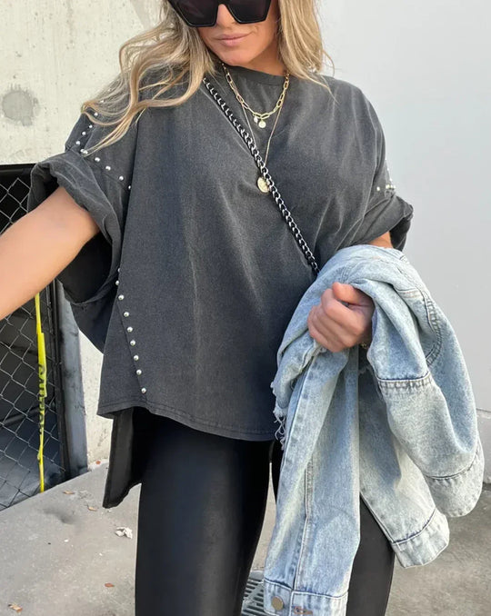 Kelly | Oversized T-shirt mit nieten