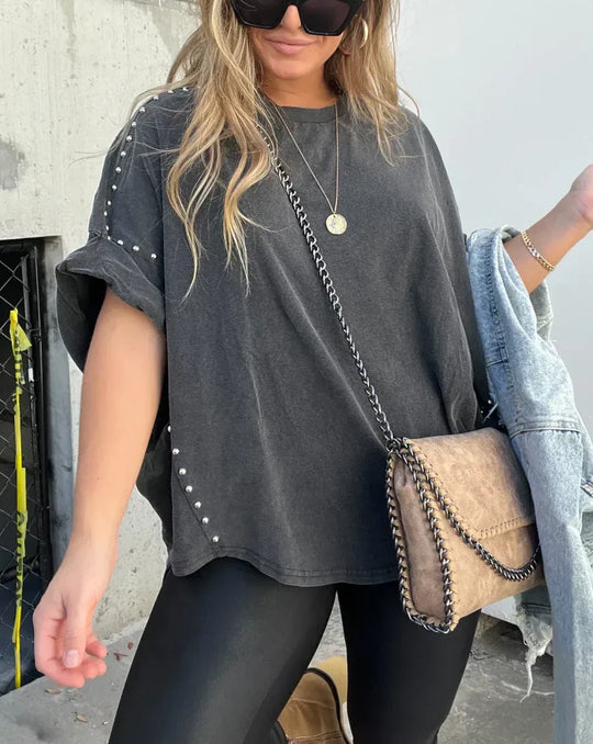 Kelly | Oversized T-shirt mit nieten