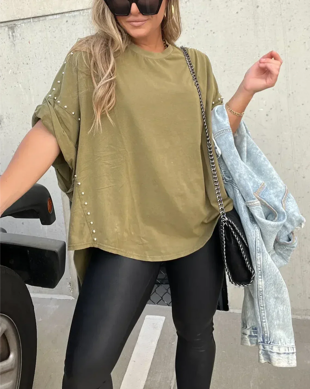 Kelly | Oversized T-shirt mit nieten