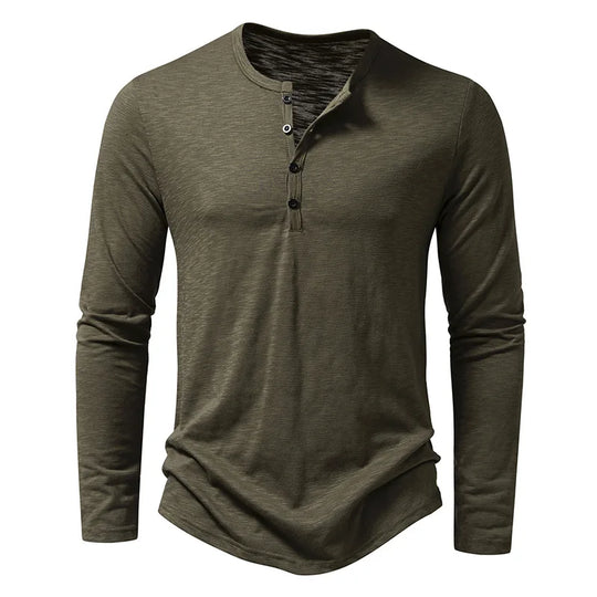 Cedric | Lässiges Herren-Longsleeve mit Knopfleiste