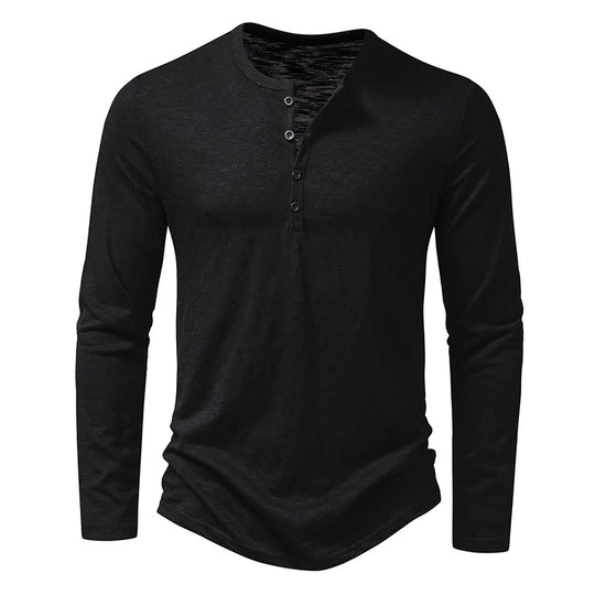 Cedric | Lässiges Herren-Longsleeve mit Knopfleiste