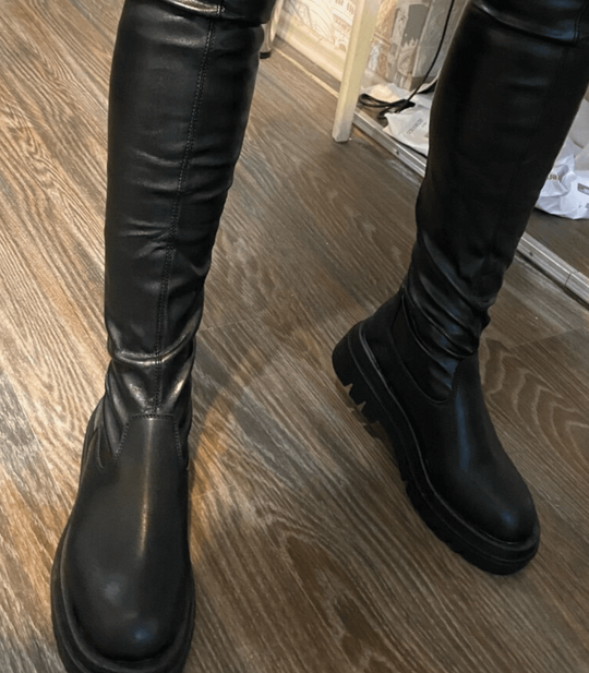 Bethorine | Klobige Leder-Winterstiefel